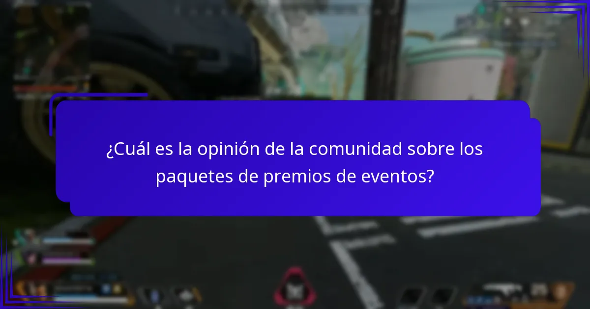 ¿Cuál es la opinión de la comunidad sobre los paquetes de premios de eventos?